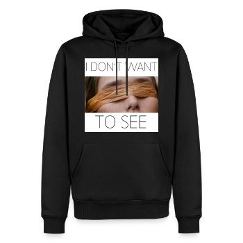 i don't want to see - Sweat à capuche Premium bio Homme - noir - Devant - Nico (187cm)