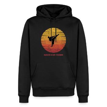 Karate - Männer Premium Bio Hoodie - Schwarz - Vorne - Nico (187cm)
