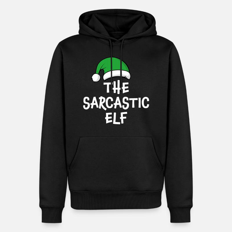 L’elfe sarcastique - Sweat à capuche Premium bio Homme - noir