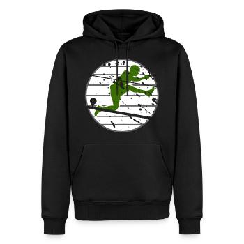 Running Courir Temps Libre Cadeau Coureur - Sweat à capuche Premium bio Homme - noir - Devant - Nico (187cm)