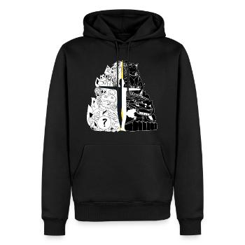 Équilibre - Sweat à capuche Premium bio Homme - noir - Devant - Nico (187cm)