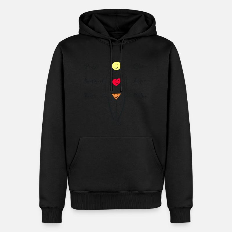 Pensée Claire - Sentiment Léger - Désir Calme - Sweat à capuche Premium bio Homme - noir