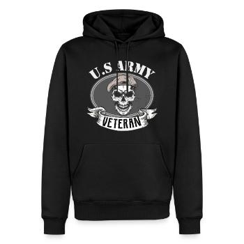 Veteran us army - Men’s Premium Organic Hoodie - black - Front - Nico (187cm)