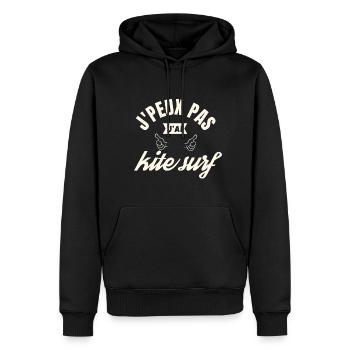 J peux pas j ai kitesurf - Sweat à capuche Premium bio Homme - noir - Devant - Nico (187cm)