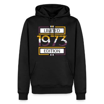 1973 Limited Edition - Männer Premium Bio Hoodie - Schwarz - Vorne - Nico (187cm)