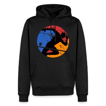 Running Courir Temps Libre Cadeau Coureur - Sweat à capuche Premium bio Homme - noir - Devant - Nico (187cm)