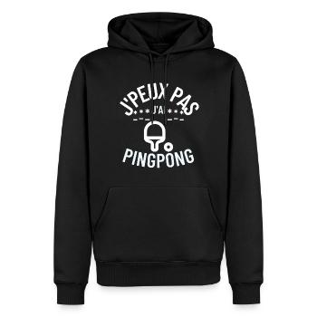J Peux pas j ai pingpong cadeau Noel - Sweat à capuche Premium bio Homme - noir - Devant - Nico (187cm)