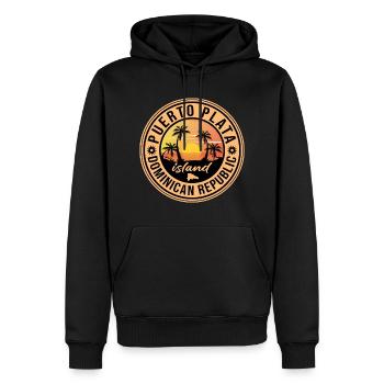 Puerto Plata République dominicaine - Sweat à capuche Premium bio Homme - noir - Devant - Nico (187cm)