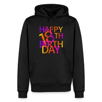 Happy 18th birthday - Männer Premium Bio Hoodie - Schwarz - Vorne - Nico (187cm)