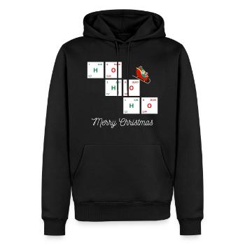 Joyeux Noël chimique (lettres blanches) - Sweat à capuche Premium bio Homme - noir - Devant - Nico (187cm)