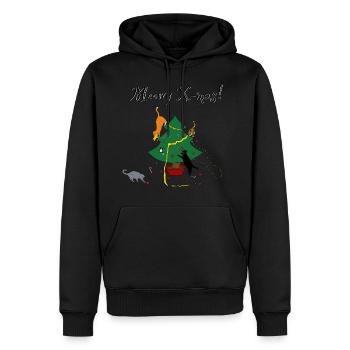 Meowy X mas mayhem - Männer Premium Bio Hoodie - Schwarz - Vorne - Nico (187cm)