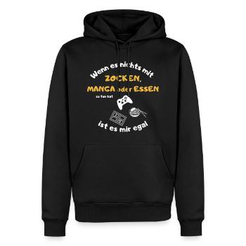 Zocken Manga Essen Gaming - Männer Premium Bio Hoodie - Schwarz - Vorne - Nico (187cm)