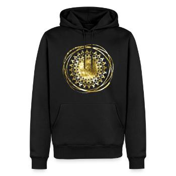Mandala gold - Männer Premium Bio Hoodie - Schwarz - Vorne - Nico (187cm)