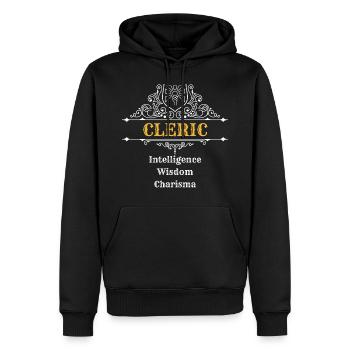 Cleric | Dungeons n Dragons, DSA, RPG - Männer Premium Bio Hoodie - Schwarz - Vorne - Nico (187cm)