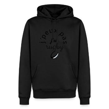 J'Peux Pas J'Ai Rugby noIr - Sweat à capuche Premium bio Homme - noir - Devant - Nico (187cm)