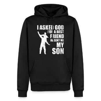 I Ask God For A Best Friend He Sent Me My Son - Männer Premium Bio Hoodie - Schwarz - Vorne - Nico (187cm)