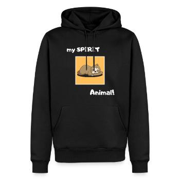 my spirit animal Faultier - Männer Premium Bio Hoodie - Schwarz - Vorne - Nico (187cm)