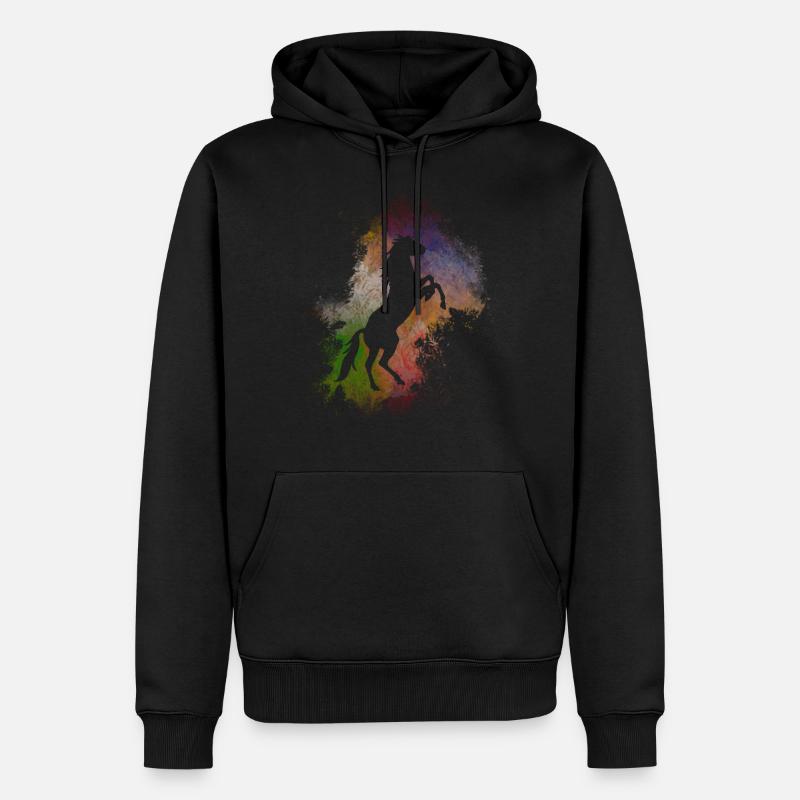 Schattenpferd Rauchfarben - Männer Premium Bio Hoodie - Schwarz