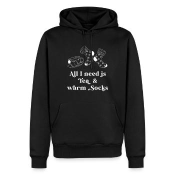 Tea and warm socks - Männer Premium Bio Hoodie - Schwarz - Vorne - Nico (187cm)