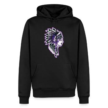 Gesicht altmodisches indisches Profil - Männer Premium Bio Hoodie - Schwarz - Vorne - Nico (187cm)