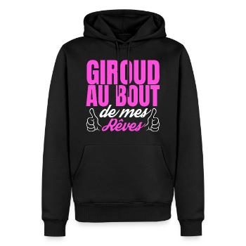 Giroud au bout de mes rêves - Sweat à capuche Premium bio Homme - noir - Devant - Nico (187cm)
