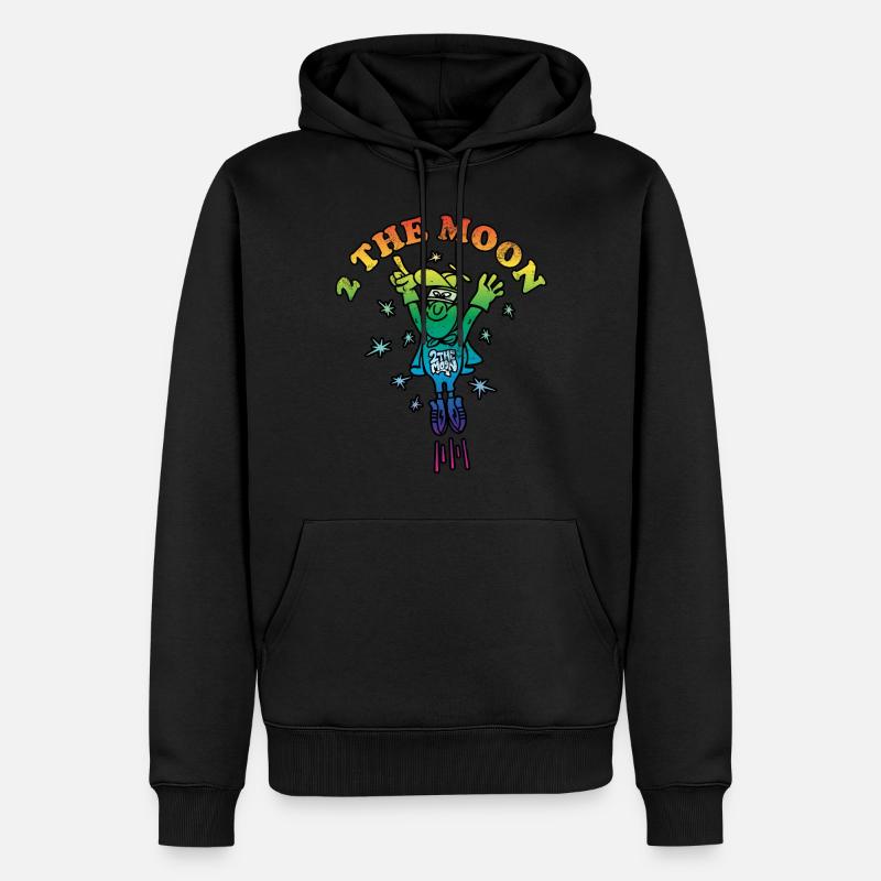 Vers la lune - Sweat à capuche Premium bio Homme - noir
