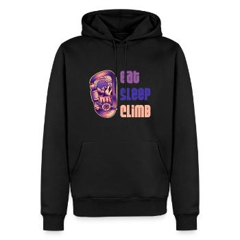 Essen Schlafklettern Leidenschaft Klettern Bergsteigen - Männer Premium Bio Hoodie - Schwarz - Vorne - Nico (187cm)