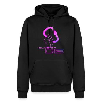 Climb or die ! - Sweat à capuche Premium bio Homme - noir - Devant - Nico (187cm)