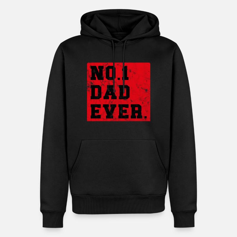 No.1 Dad ever - Männer Premium Bio Hoodie - Schwarz
