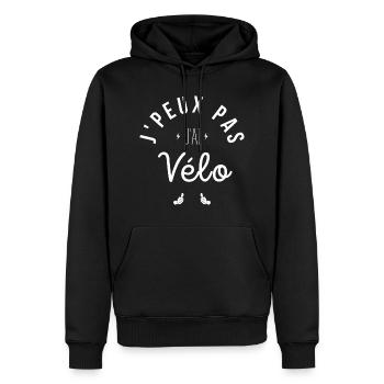 J Peux Pas J Ai Vélo - Sweat à capuche Premium bio Homme - noir - Devant - Nico (187cm)