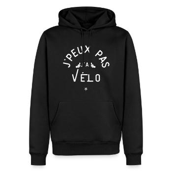 J Peux Pas J Ai Vélo - Sweat à capuche Premium bio Homme - noir - Devant - Nico (187cm)