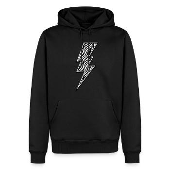 Flash zèbre - Sweat à capuche Premium bio Homme - noir - Devant - Nico (187cm)