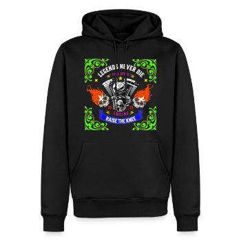LEGENDS NEVER DIE - Sweat à capuche Premium bio Homme - noir - Devant - Nico (187cm)