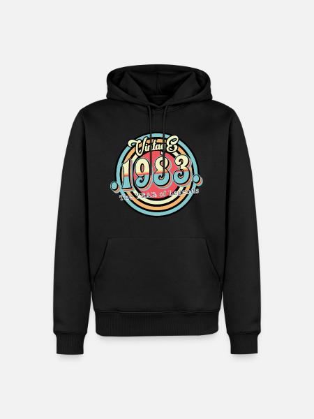 Millésime 1983 - Sweat à capuche Premium bio Homme - noir