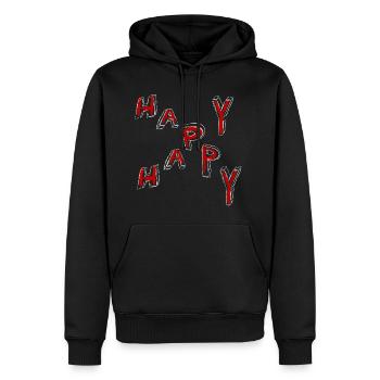 Glad glad lykke glad glad glad - Herre Premium økologisk hoodie - sort - Foran - Nico (187cm)