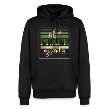 Paix sur terre - Sweat à capuche Premium bio Homme - noir - Devant - Nico (187cm)