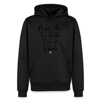 Ne pas Battre en Retraite Pour sa Retraite - Sweat à capuche Premium bio Homme - noir - Devant - Nico (187cm)