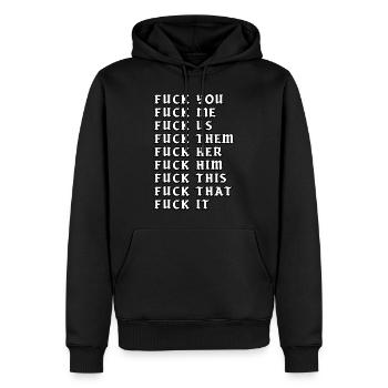 Génial comme F*ck - Sweat à capuche Premium bio Homme - noir - Devant - Nico (187cm)