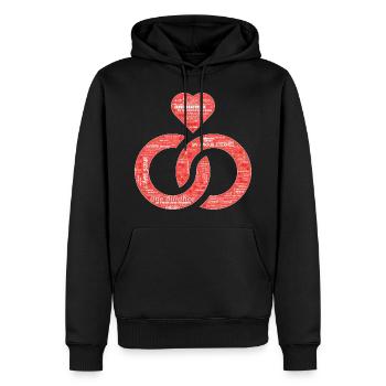 Valentine jour WordArt typography - Sweat à capuche Premium bio Homme - noir - Devant - Nico (187cm)