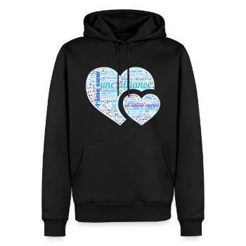 Valentine jour WordArt typography - Sweat à capuche Premium bio Homme - noir - Devant - Nico (187cm)