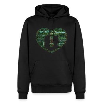 Valentine jour WordArt typography - Sweat à capuche Premium bio Homme - noir - Devant - Nico (187cm)