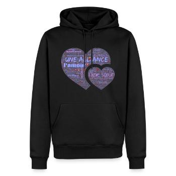 Valentine jour WordArt typography - Sweat à capuche Premium bio Homme - noir - Devant - Nico (187cm)