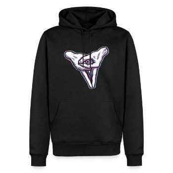 Oeil effet flou - Sweat à capuche Premium bio Homme - noir - Devant - Nico (187cm)
