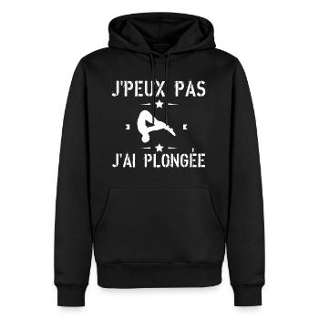 j'peux pas j'ai plongée - Sweat à capuche Premium bio Homme - noir - Devant - Nico (187cm)