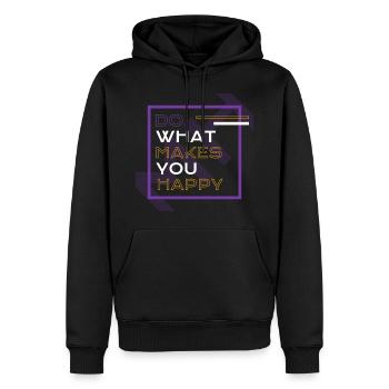 Faites ce qui vous rend heureux - Sweat à capuche Premium bio Homme - noir - Devant - Nico (187cm)