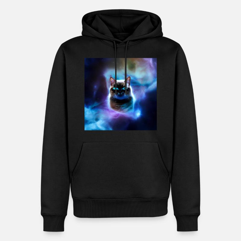 Chat dans l’espace - Sweat à capuche Premium bio Homme - noir