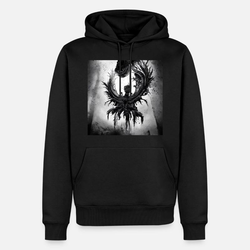 Schwarzer Engel - Männer Premium Bio Hoodie - Schwarz