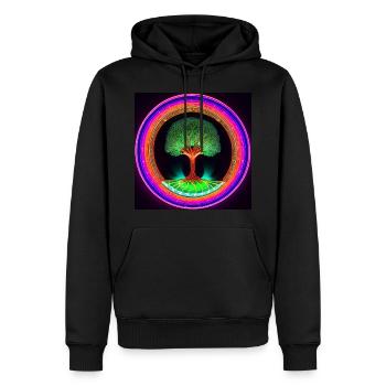 Pendentif Arbre de Vie - Sweat à capuche Premium bio Homme - noir - Devant - Nico (187cm)
