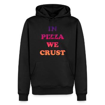 In Pizza we crust - Männer Premium Bio Hoodie - Schwarz - Vorne - Nico (187cm)