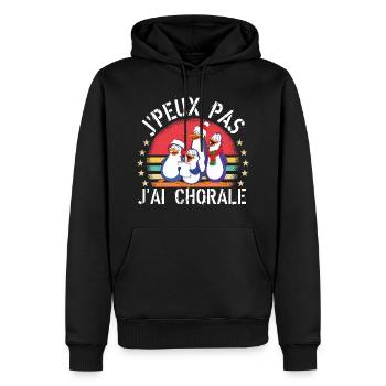 J'Peux Pas J'Ai Chorale cadeau vintage - Sweat à capuche Premium bio Homme - noir - Devant - Nico (187cm)